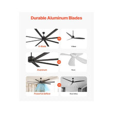 96 Inch Ultra-Large Indoor/Outdoor Ceiling Fan without Light Fixture And Remote Control