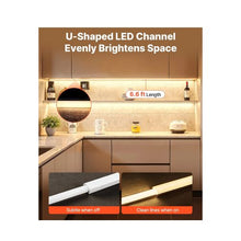 6.6 ft U-Shape LED Aluminum Channel with Cover & Clips for Under-Cabinet Strip Lights (20-Pack)