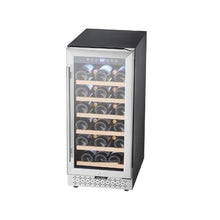 28 Bottle Dual Use Wine Cooler Refrigerator with Digital Temperature Control Adjustable Shelves & Glass Door for Home, Office, Bar