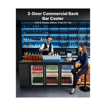 19.6 Cu. Ft. Commercial 3-Door Back Bar Cooler Refrigerator for Restaurant & Bar Beverage Display Cooler