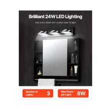 6000K Waterproof Modern Decorative 3-Light LED Wall Mounted Bathroom Light Fixture for Indoor Use