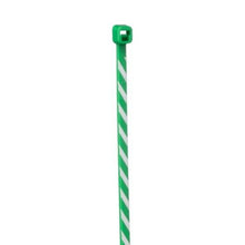 Cross Section Striped Miniature Cable Tie Green With White PLT1M-L5-10 (Pack of 1000)
