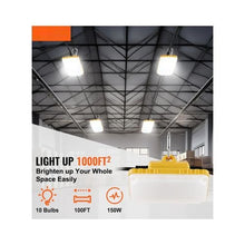 10 Head High Brightness 100FT LED Construction String Work Lights 150W 15,000 Lumens