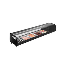 2.9 Cu.Ft. Commercial Sushi Display Showcase 70.28-Inch Refrigerated Countertop Case with 5 Pans Curved Glass & LED Lighting