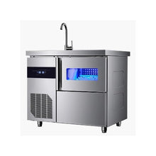 132 LBS/24H Commercial Ice Making Machine with Worktop Sink & 30 LBS Storage Bin & Self-Cleaning Function