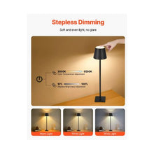 Modern Black Touch USB Rechargeable Accent Lamps With Bottle Adapter Detachable Shade Pair