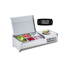 40 Inch Commercial Refrigerated Condiment Prep Station with 1/3 & 1/6 Pans Stainless Steel Body