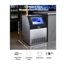265 lbs/24H Professional Stainless Steel Commercial Ice Maker 85 lb Ice Bin for Restaurants and Bars