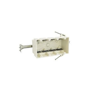 4 Gang Fiberglass Angled Nail On Electrical Switch And Outlet Box Off White 4300-NBK (Pack of 18)