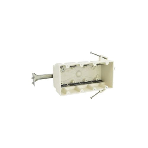 4 Gang Fiberglass Angled Nail On Electrical Switch And Outlet Box Off White 4300-NBK (Pack of 18)