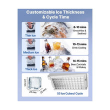 High Capacity Automatic Commercial Ice Cube Maker with Pump 160 lbs/24H with 30 lb Storage Bin