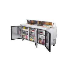 Commercial Stainless Steel 72 Inch Refrigerated Prep Station with Cutting Board & 18 Ingredient Pans