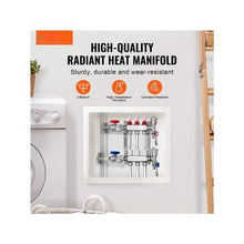 3 Port Stainless Steel PEX Radiant Heat Manifold 1/2 Tubing Manifold Kit for Hydronic Radiant Floor Heating Systems with Adapters Included