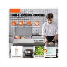 40 Inch Commercial Refrigerated Condiment Prep Station with 1/3 & 1/6 Pans Stainless Steel Body