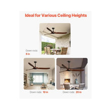 High Performance 72-Inch Ceiling Fan with Remote Controlled Modern Wood Blade Design