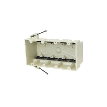 4 Gang Fiberglass Angled Nail On Electrical Switch And Outlet Box Off White 4300-NK (Pack of 20)
