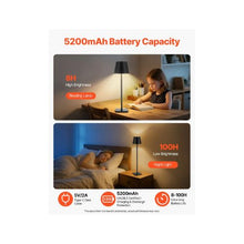 Modern Black Touch USB Rechargeable Accent Lamps With Bottle Adapter Detachable Shade Pair