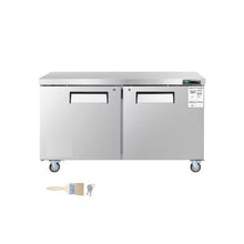 Commercial 60 Inch Undercounter Freezer Worktable 2 Door Stainless Steel Food Prep Freezer