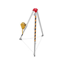 1800 lbs Confined Space Rescue Tripod Kit with 7 ft Legs 98 ft Steel Cable, 1800 lbs Winch, Fall Protection Harness & Storage Bag