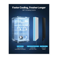 3.2 Cu.Ft Two Door Mini Refrigerator with Separate Freezer Stainless Steel Compact Fridge for Bedroom, Dorm & Office