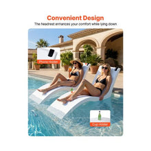 9 Inch In Pool Lounge Chairs Set of 2 Water Weighted Chaise Loungers with Cup & Phone Holders Anti-Floating Pool Furniture