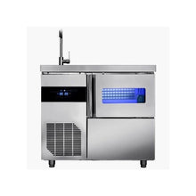 132 LBS/24H Commercial Ice Making Machine with Worktop Sink & 30 LBS Storage Bin & Self-Cleaning Function