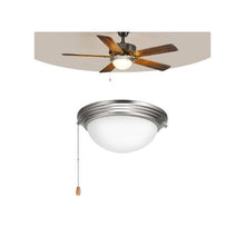 3000K Warm Glow Decorative 750 Lumens Ceiling Fan Light Add-On Frosted Glass & Nickel Finish