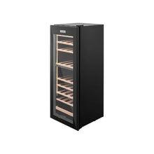 Freestanding 42 Bottle Wine Cellar Refrigerator Dual Zone Freestanding Wine Storage Cabinet with Wooden Shelves for Home Bar & Office