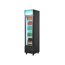 7.5 Cu.Ft Commercial Glass Door Display Refrigerator with Customizable Light Box 4 Adjustable Shelves Soft LED Interior Lighting for Shops & Home