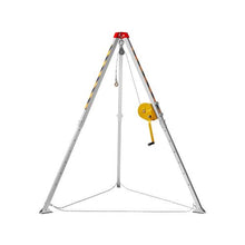 1800 lbs Confined Space Rescue Tripod Kit with 7 ft Legs 98 ft Steel Cable, 1800 lbs Winch, Fall Protection Harness & Storage Bag