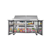 60 Inch Commercial Refrigerated Prep Table with 24 Food Pans, Salad Prep Cooler and Work Surface