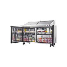 60 Inch Commercial Refrigerated Prep Table with 24 Food Pans, Salad Prep Cooler and Work Surface