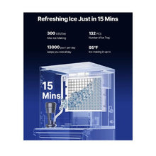 300 lbs Heavy Duty Commercial Ice Maker with Stainless Steel Storage Container with Touchscreen & Self-Cleaning