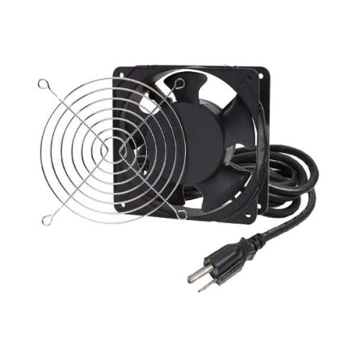 Wall Mount Cabinet Replacement Fan With Metal Grill Guard Black WFAN110V