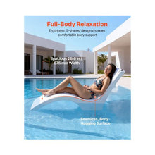 9 Inch In Pool Lounge Chairs Set of 2 Water Weighted Chaise Loungers with Cup & Phone Holders Anti-Floating Pool Furniture