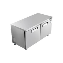 Commercial 60 Inch Undercounter Freezer Worktable 2 Door Stainless Steel Food Prep Freezer