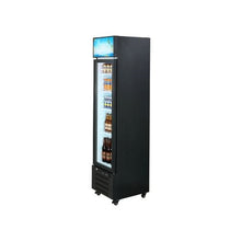 7.5 Cu.Ft Commercial Glass Door Display Refrigerator with Customizable Light Box 4 Adjustable Shelves Soft LED Interior Lighting for Shops & Home