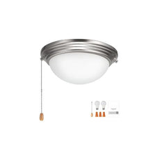 3000K Warm Glow Decorative 750 Lumens Ceiling Fan Light Add-On Frosted Glass & Nickel Finish