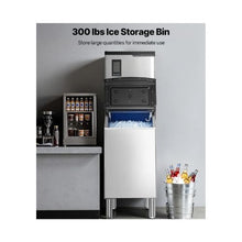 300 lbs Heavy Duty Commercial Ice Maker with Stainless Steel Storage Container with Touchscreen & Self-Cleaning
