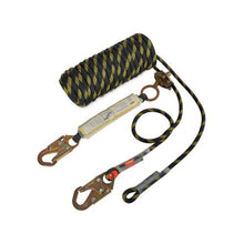 50 ft Vertical Climbing Safety Lifeline Rope with Steel Snap Hooks Rope Grab & Energy Absorber