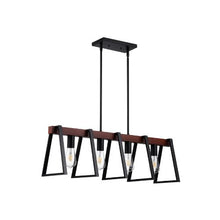 Adjustable 4 Light E26 Industrial Farmhouse Pendant Fixture Metal Ceiling Light Fixture Black