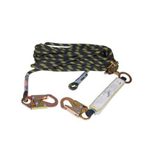 50 ft Vertical Climbing Safety Lifeline Rope with Steel Snap Hooks Rope Grab & Energy Absorber