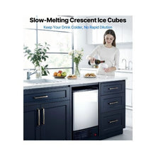 15 Inch Wide Compact 15 Lbs/24H Crescent Ice Maker for Home & Commercial Use with Automatic Ice Production