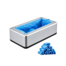 Automatic Disposable Shoe Cover Dispenser with 100 Non-Slip Shoe Covers Fits Up to US Size 11 Silver