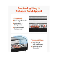 2.9 Cu.Ft. Commercial Sushi Display Showcase 70.28-Inch Refrigerated Countertop Case with 5 Pans Curved Glass & LED Lighting