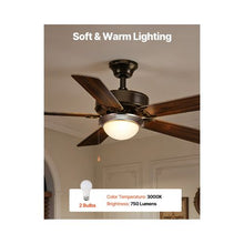 3000K Warm Glow Decorative 750 Lumens Ceiling Fan Light Add-On Frosted Glass & Nickel Finish