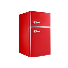 90 L Space-Saving Compact Refrigerator with Freezer Compartment, Glass Shelf & Adjustable Thermostat Red