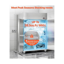 Commercial 48 Inch Stainless Steel Commercial Freezer 32.1 Cu.Ft. Capacity for Restaurants & Commercial Kitchens
