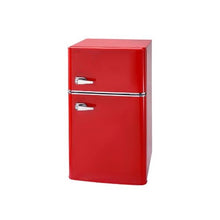 90 L Space-Saving Compact Refrigerator with Freezer Compartment, Glass Shelf & Adjustable Thermostat Red