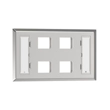 4 Port Stainless Steel Flat Faceplate With Label Pocket Metallic NKF4S
